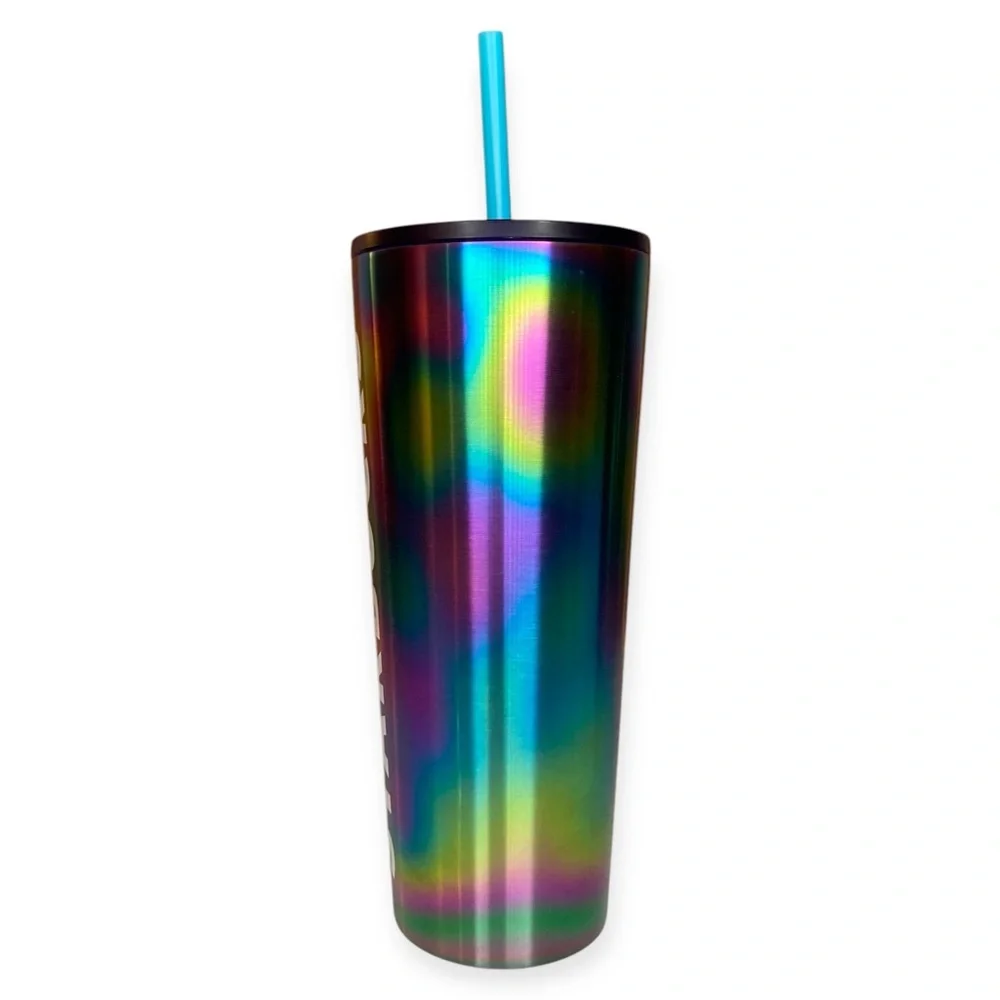 Starbucks Tumbler 2023 Rainbow Oil Slick Stainless Steel Tumbler 24 oz Venti Cup